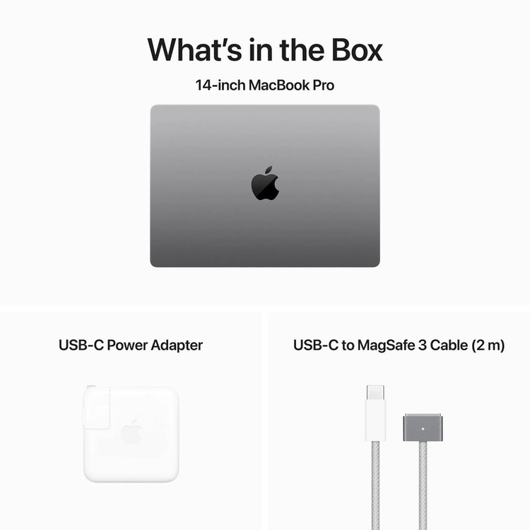 لپ تاپ 14.2 اینچی اپل مدل MacBook Pro MTL73 2023 LLA-M3-8GB RAM-512GB SSD