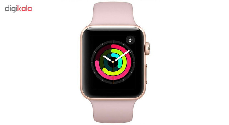 ساعت هوشمند اپل واچ سری 3 جی پی اس مدل 38mm Aluminum Case with Black Sport Silicon Band