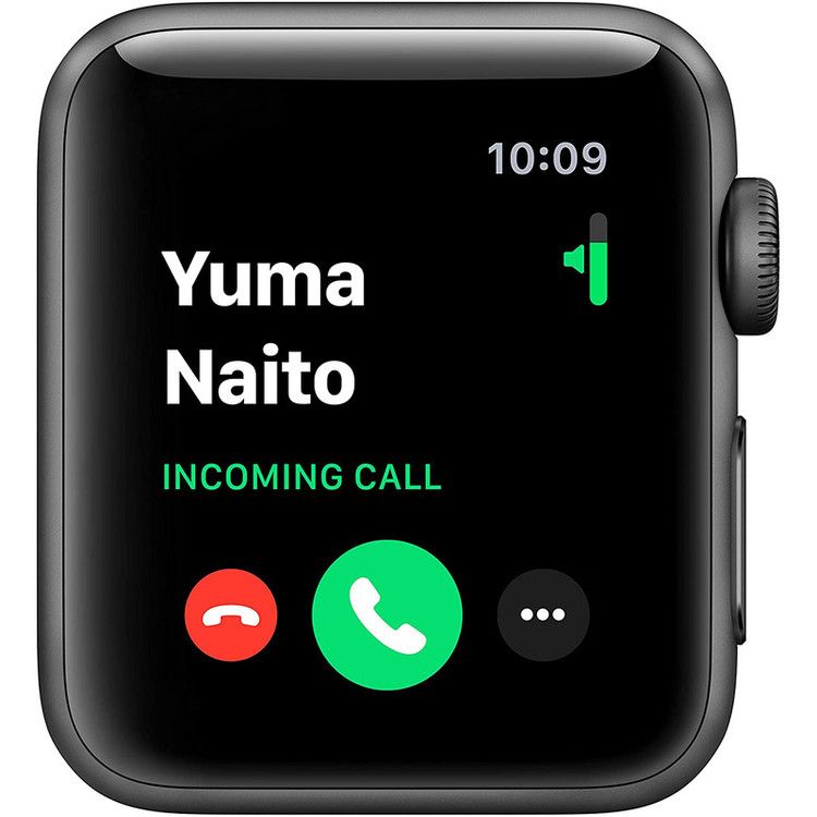 ساعت هوشمند اپل واچ سری 3 جی پی اس مدل 38mm Aluminum Case with Black Sport Silicon Band