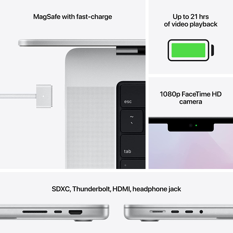 لپ تاپ 14.2 اینچ اپل مدل MacBook MKGT3 M1 Pro 2021