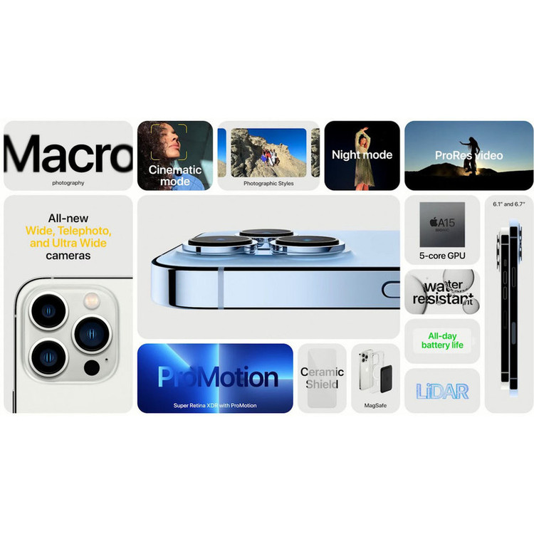 گوشی موبایل اپل مدل iPhone 13 Pro Max تک سیم کارت ظرفیت 128 گیگابایت و رم 6 گیگابایت - اروپا نات اکتیو