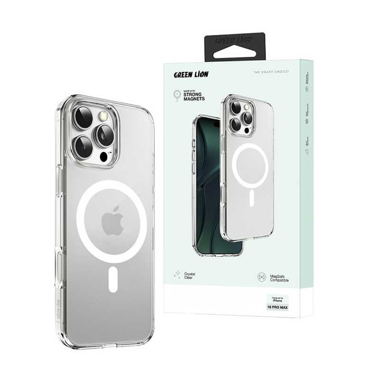 گارد آیفون شفاف مگ سیف شارژ برند گرین Green Lion Magsafe Delgado Case