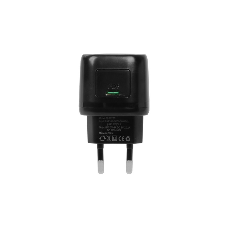 شارژر دیواری فست و PD تک پورت Green Lion مدل GNPD20EUWCBK 20W - مشکی