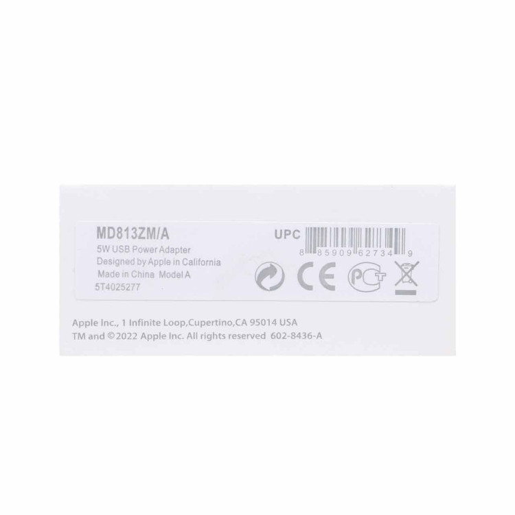 شارژر دیواری آیفون مدل MD813ZM/A 1A