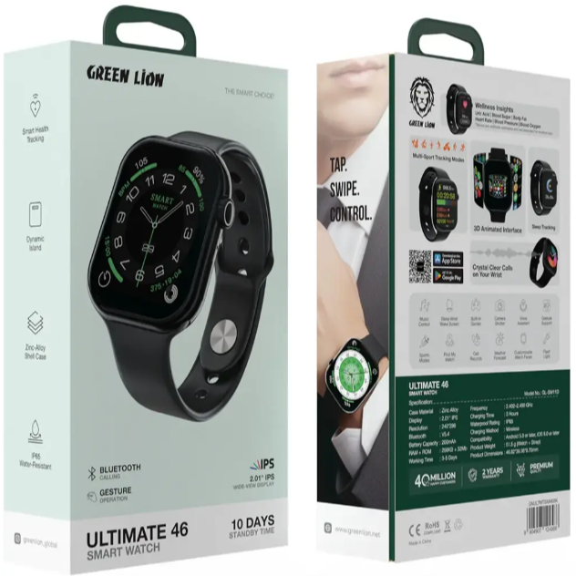 ساعت هوشمند گرین لاین GREEN LION ULTIMATE 46 SMART WATCH مدل GL-SW11D